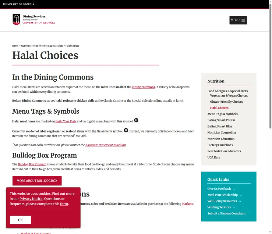 Public-page capture of Halal Choices