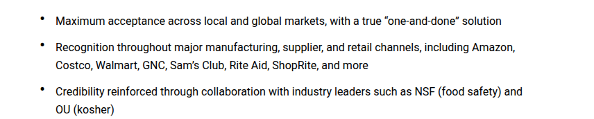 CH Group page excerpt stating that Circle H credibility is reinforced through collaboration with industry leaders including OU for kosher.